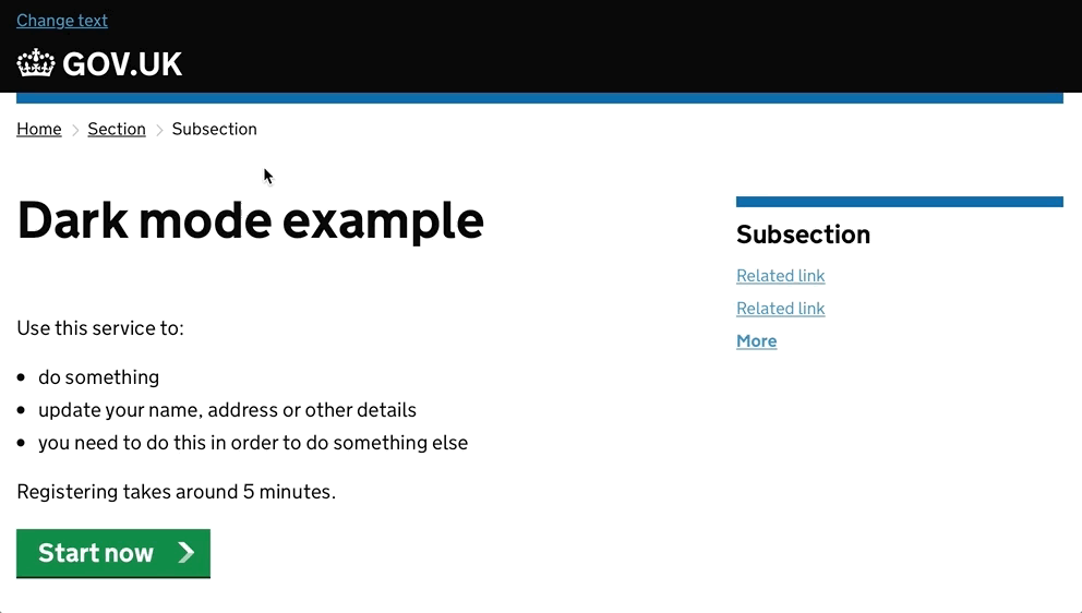 GOV.UK prototype to test an idea.